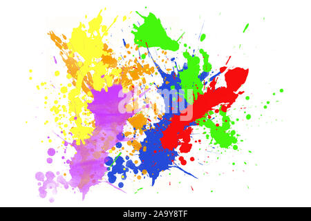 Color Mix splash auf weißem Hintergrund Stockfoto
