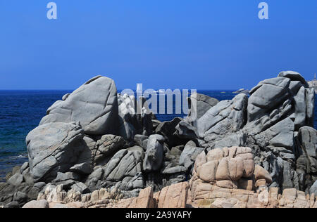 Die inselgruppe Lavezzi Inseln in den Mündern von Bonifacio auf Korsika, Frankreich Stockfoto