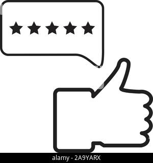 Feedback Symbol auf weißem Hintergrund. Flacher Stil. Die 5-Sterne Bewertung Symbol für Ihre Web site Design, Logo, App, UI.Kunden feedback Symbol. Sterne si Stock Vektor