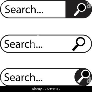 Satz von Search Symbol auf weißem Hintergrund. Flat Style. Suche das Symbol für Ihre Web site Design, Logo, App, UI.Web Search Bar Symbol. Suchbegriffe si Stock Vektor