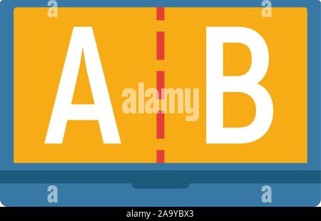 Split Testing Symbol. Einfache flache Element aus Inhalt Sammlung. Kreative split testing Symbol für Vorlagen, Software und Anwendungen Stock Vektor