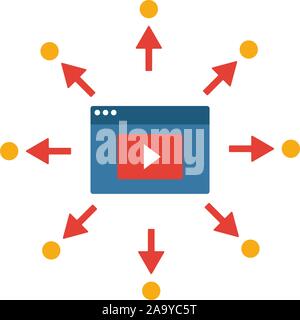 Viral Video Symbol. Einfache flache Element aus Inhalt Sammlung. Kreative viral Video Symbol für Vorlagen, Software und Anwendungen Stock Vektor
