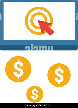 Kosten pro Klicken Sie auf das Symbol . Einfache flache Element aus Inhalt Sammlung. Kreative Kosten pro Klicken Sie auf das Symbol für Vorlagen, Software und Anwendungen Stock Vektor