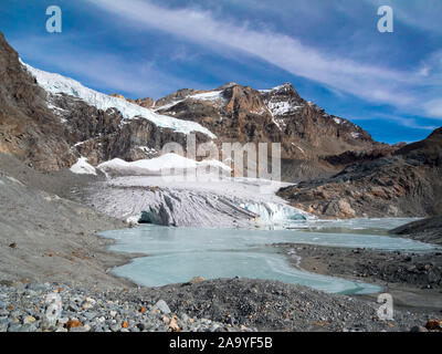 Die Fellaria Gletscher der Rhätischen Alpen von Valmalenco Italien Stockfoto