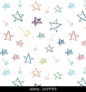 Nahtlose Muster Sterne auf weißem Hintergrund. Stock Vektor