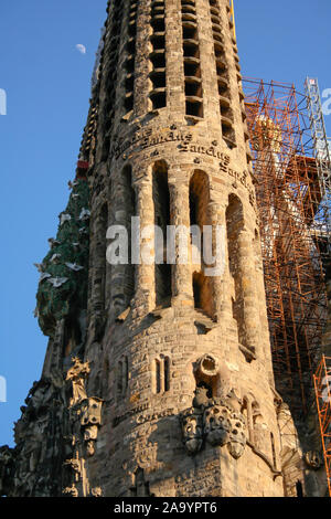 Barcelona, Spaino, Mai. 05. 2009: Bau der Sagrada Familia Kirche. Stockfoto