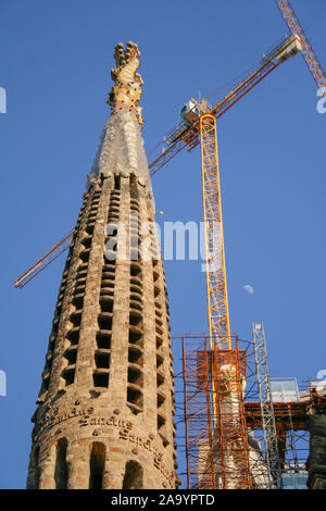 Barcelona, Spaino, Mai. 05. 2009: Bau der Sagrada Familia Kirche. Stockfoto