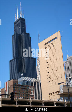 CHICAGO - 30. Juli: John Hancock Building an der Michigan Ave, Chicago, IL Mai 18,2012. Im Jahr 1968 war es das höchste Gebäude außerhalb von New York. Es st Stockfoto