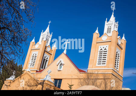 Alte Mission Church, Albuquerque, New Mexico. Stockfoto