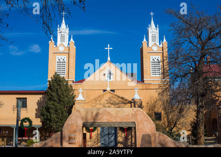 Alte Mission Church, Albuquerque, New Mexico. Stockfoto