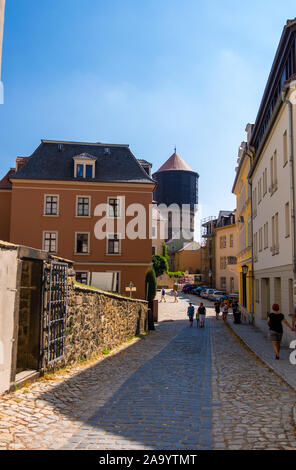 Bautzen, Deutschland - 1 September, 2019: Stadt Bautzen in der Nähe der Fischerpforte in der Oberlausitz, Sachsen Deutschland Stockfoto