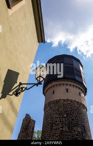 Bautzen, Deutschland - 1. September 2019: Wasserturm, Wasserturm in der historischen Altstadt von Bautzen in der Oberlausitz, Sachsen Stockfoto