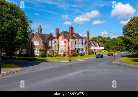 Häuser in Port Sunlight Merseyside, gebaut von Herrn Leverhulme Arbeiter für seine soap Fabrik zu Haus Stockfoto