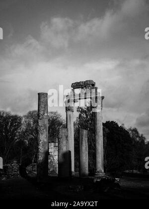 Leptis Magna, römische Ruinen, Virginia Wasser, Windsor Great Park, Surrey, England, UK, GB. Stockfoto