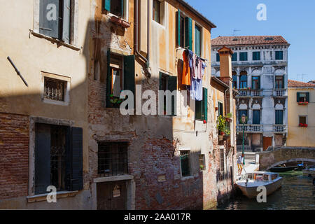 Rio del Mondo Novo Ponte de le Bande, Castello, Venice, Italien Stockfoto