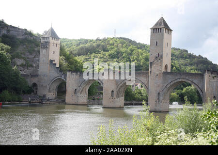 Pont Valentre, Cahors, Lot, Frankreich Stockfoto