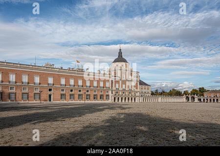 Panoramablick auf den Hauptplatz des Royal Website von Aranjuez. Madrid Spanien Stockfoto