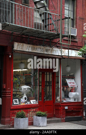 Albanese Fleisch Metzgerei, Elizabeth Street, Nolita, New York. Stockfoto