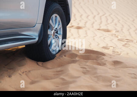 Auto Rad in off road Sands. Stockfoto