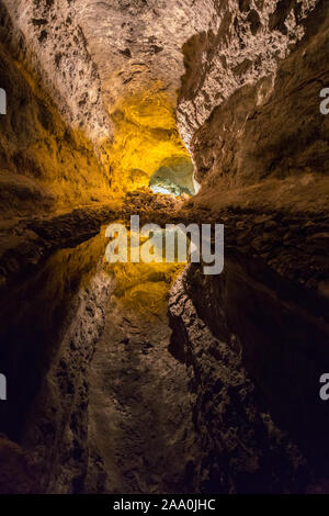Cueva de Los Verdes, Caves Lanzarote Stockfoto