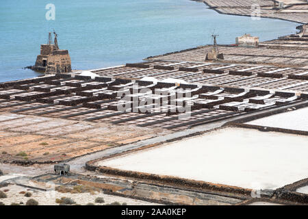 Salinas de Janubio, Salzpfannen, Lanzarote, Spanien Stockfoto