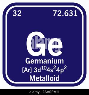 Germanium Periodensystem der Elemente Vektor-illustration eps 10. Stock Vektor