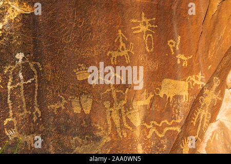 Newspaper Rock Petroglyphen, Canyonlands, Utah Stockfoto