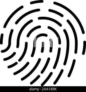Fingerprint, tolles Design für irgendwelche Zwecke. Einfache abstrakte menschliche Hand Fingerabdruck. Strichzeichnung. Key icon-Vektor Stock Vektor