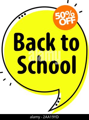 Zurück zu Verkauf Schule in Schwarzes Brett Stil. Vektor Schulbildung Hintergrund. Verkauf Banner Design. Super Sale vektor Banner. Vector Illustration Stock Vektor