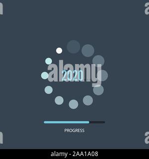 Frohes neues Jahr 2020. Happy New Year Karte Design. Typografie Design. Frohes Neues Jahr Banner mit 2020 Nummern. Vector Illustration Stock Vektor