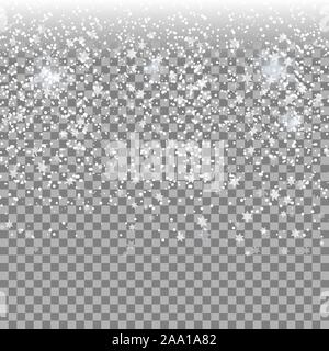 Realistisch fallenden Schnee oder Schneeflocken. Isolierte Hintergrund. Vektor Stock Vektor