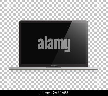 Realistische Laptop Computer in mockup Stil. Laptop isoliert auf einem weißen Hintergrund. Vector Illustration Stock Vektor