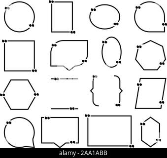 Zitat zum Rahmen, eingestellt. Zitat Absatz Symbol. Zitat Infobox. Vector Illustration Stock Vektor