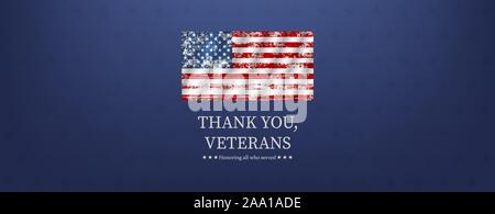 Veterans Day Banner oder Poster. Vector Illustration Stock Vektor