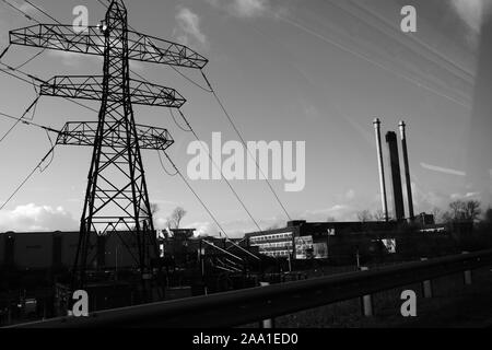 Strom Pylon in Port Talbot Südwales Stockfoto