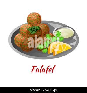 Falafel ist köstlich und berühmten Essen von Halal in farbigen Gradient design Symbol, Vector Illustration Stock Vektor