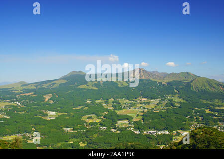 Mt. Aso von tawara Yama Observatorium Stockfoto