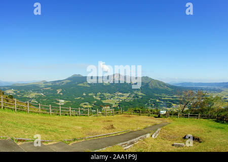 Mt. Aso von tawara Yama Observatorium Stockfoto