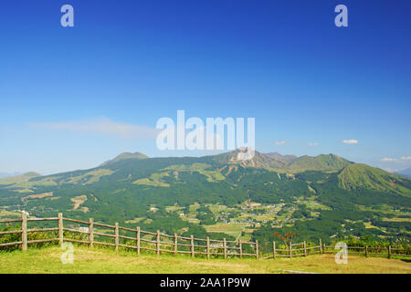 Mt. Aso von tawara Yama Observatorium Stockfoto