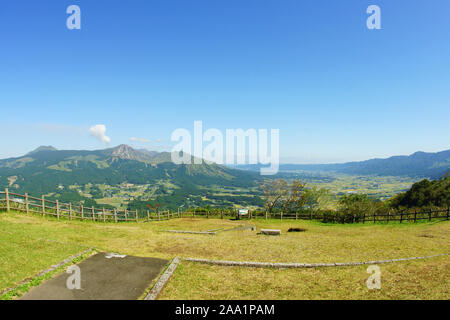 Mt. Aso von tawara Yama Observatorium Stockfoto