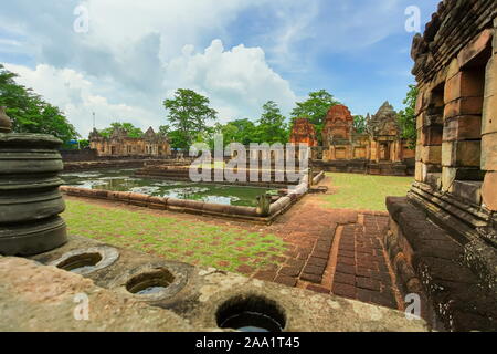 Prasat Muang Tam ist der alten Khmer Tempel in Prakhon Chai, Provinz Buri Ram, Thailand. Stockfoto