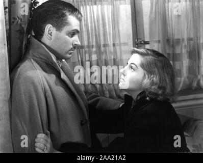 LAURENCE OLIVIER als Maxim de Winter und Joan Fontaine als zweiten Mrs. de Winter in REBECCA 1940 Regisseur Alfred Hitchcock Roman von Daphne Du Maurier Produzent David O. Selznick Selznick International Pictures/United Artists Stockfoto