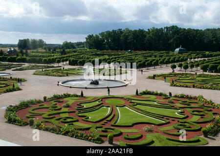 Pilsrundale Lettland, mit Blick auf die formalen Gärten am Schloss Rundale Stockfoto