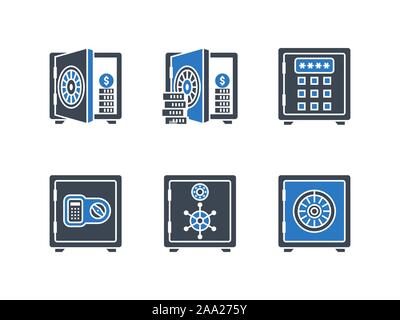 Zimmersafes ergänzende Vektor glyph Icon Set. Stock Vektor