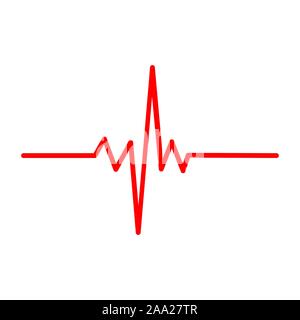 Solide Herzrhythmus EKG-Symbol. Cardio heartbeat Symbol. Vector Illustration. Stock Vektor