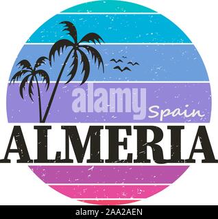 Vektor Almeria Provinz Spanien t-shirt logo Badge Stock Vektor