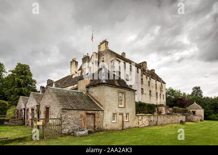 Traquair House, Innerleithen, in der Nähe von Peebles, Scottish Borders, Großbritannien. Der älteste ununterbrochen in Schottland belegt. Stockfoto