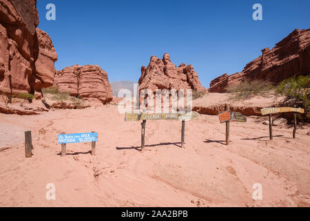 Eingang in die Quebrada de las Conchas, Cafayate, Argentinien Stockfoto