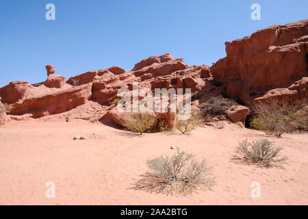 Los Colorados Bereich in der Quebrada de las Conchas, Cafayate, Argentinien Stockfoto