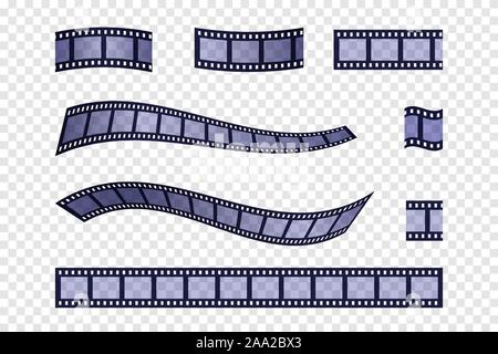 Blau Filmstreifen. Vector Illustration. Kino Produktion. Flm strip. Stock Vektor